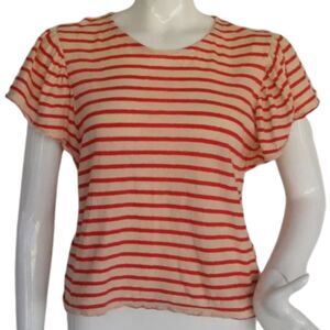 MADEWELL Tee, M, Stripes, Fluttery Short sleeves
